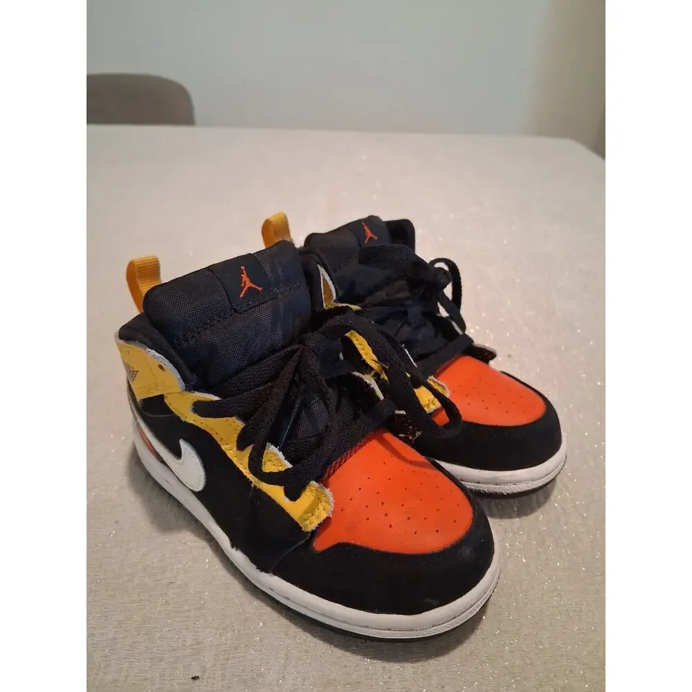 Nike Air Jordan 1 Mid SE TD Amarillo Team Orange Toddler Size 8C BQ6933-087 Kids